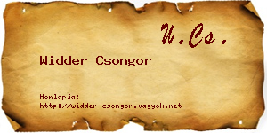 Widder Csongor névjegykártya